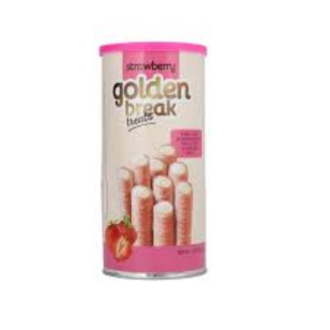 GOLDEN BREAK STRAWBERRY WAFER ROLL 135G